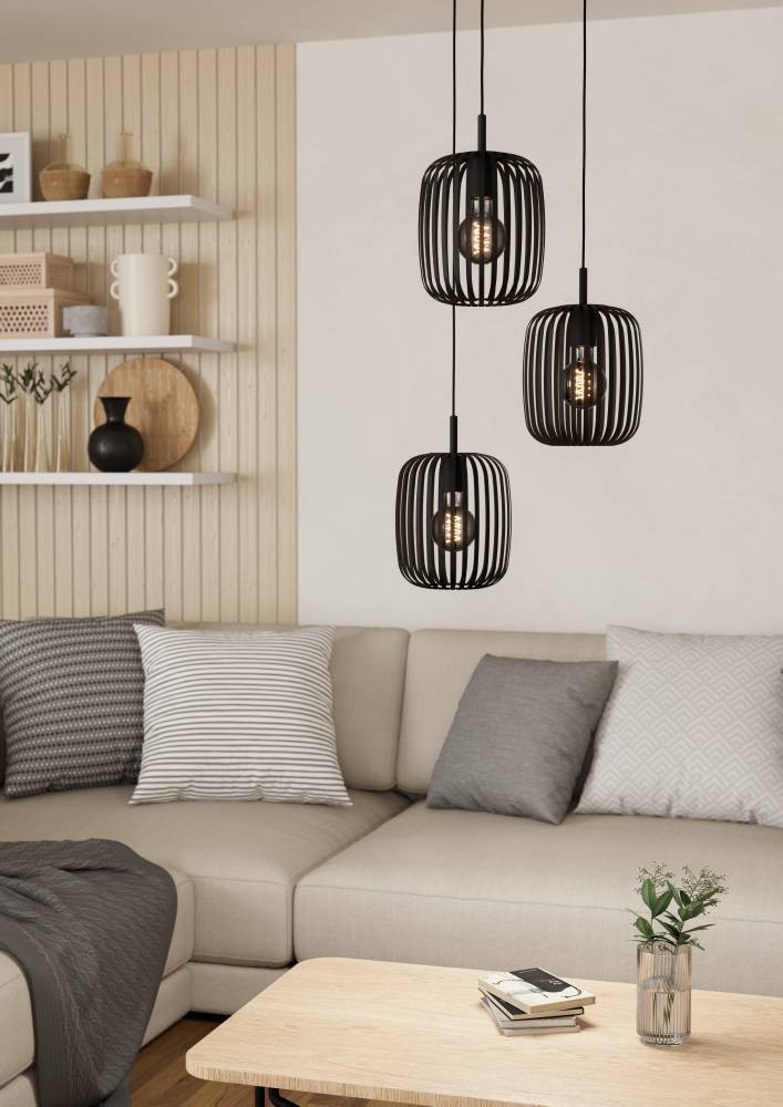 Eglo 900686 "ROMAZZINA" 110 Cm Yüksekliğinde Çelik Siyah Sarkıt Avize
