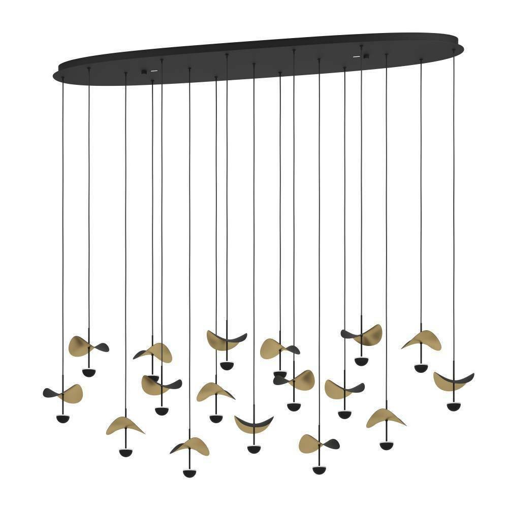 Eglo 390343 "DRACERA" 220 Cm Yüksekliğinde Çelik Siyah Sarkıt Avize