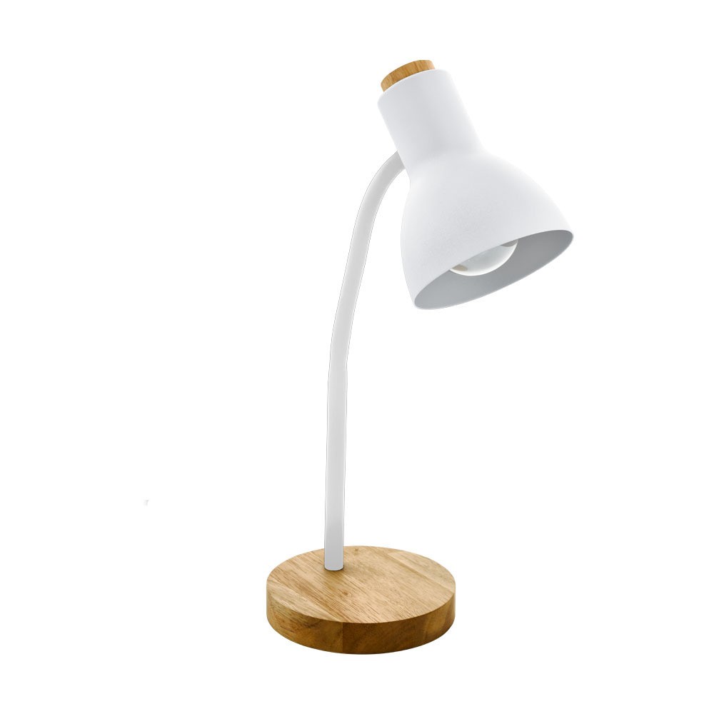 Eglo 98832 İç Mekan " Veradal " Beyaz, Kahverengi Renk Ahşap, Plastik Masa Aydınlatması Ip20 E27 Max: 1X40W Boy: 49 Cm
