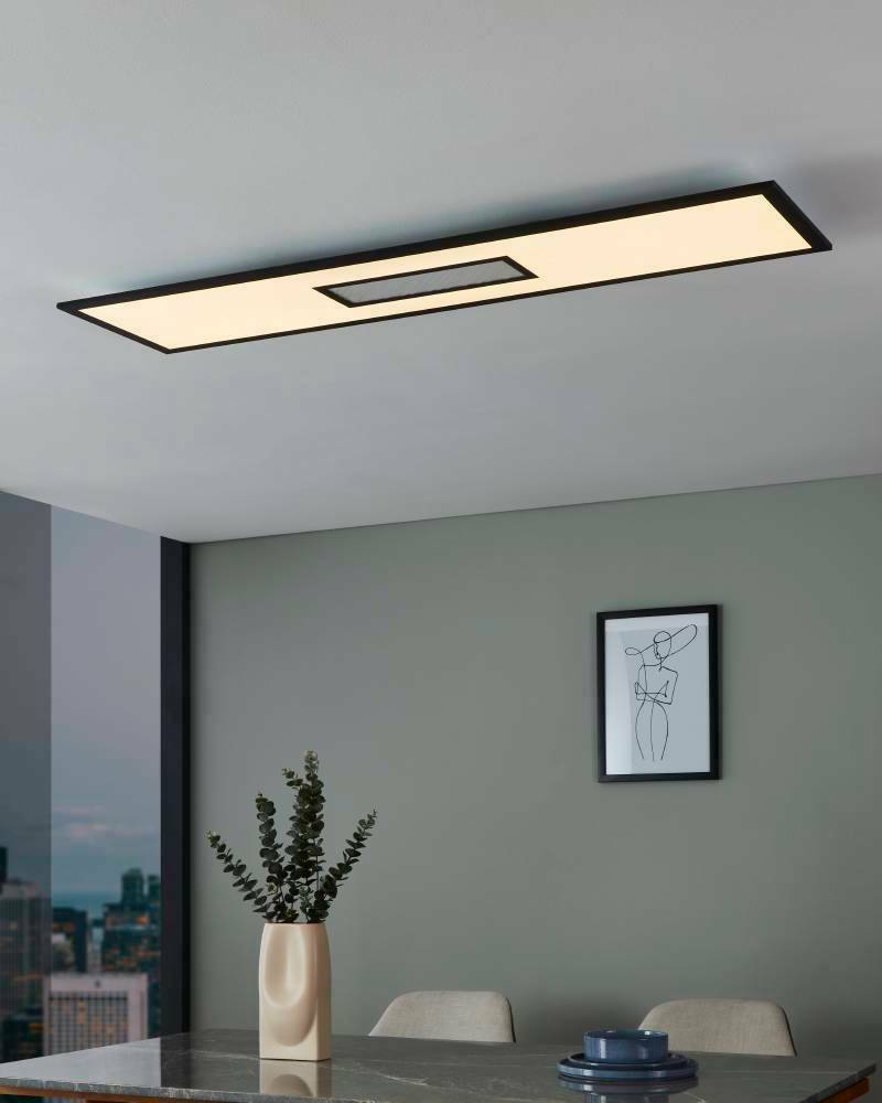 Eglo 900573 "BORDONARA" 119,5 Cm Uzunluğunda 29,5 Cm Genişliğinde Alüminyum, Çelik Siyah, Beyaz Led Panel RGB