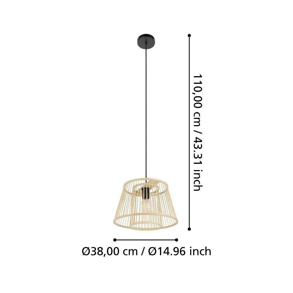 Eglo 43852 "HYKEHAM" 110 Cm Yüksekliğinde Çelik Siyah Sarkıt Avize