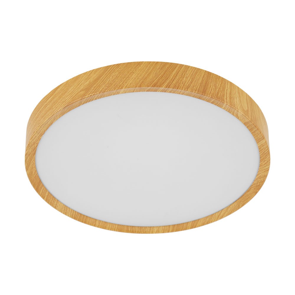 Eglo 98601 "MUSURITA" 34 Cm Çapında Plastik, Çelik Doğal Ahşap Görünümlü Tavan Armatürü