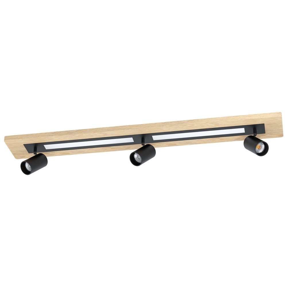 Eglo 39749 "TORRESTRALLE" 112 Cm Uzunluğunda Ahşap, Çelik Kahverengi, Siyah Tavan Armatürü