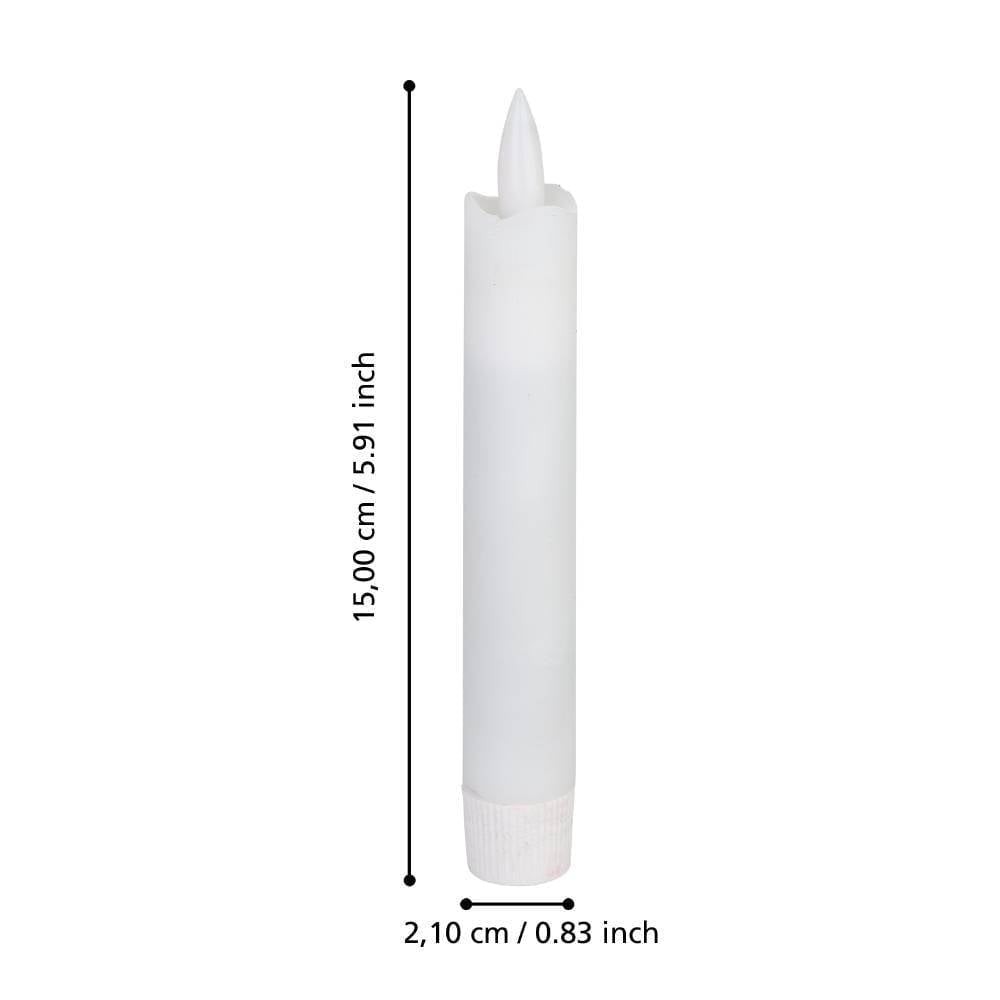Eglo 422218 "ANTANABE" 15 Cm Yüksekliğinde Led Balmumu Plastik Beyaz 2'Li Set