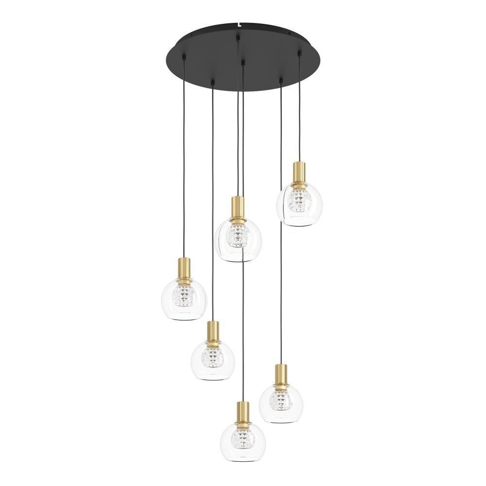 Eglo 390279 "TERQUE" 150 Cm Yüksekliğinde Çelik Siyah, Fırçalanmış Pirinç Sarkıt Avize