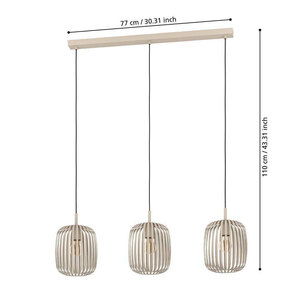 Eglo 900497 "ROMAZZINA" 110 Cm Yüksekliğinde Çelik Kum Rengi Sarkıt Avize