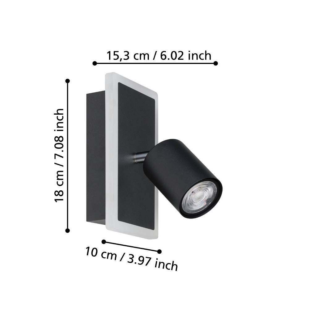 Eglo 901634 "RIMBOCCHI 1" 7W Çelik Siyah Sıva Üstü Spot