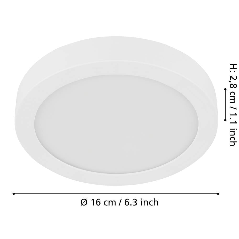 Eglo 900582 "FUEVA 5" 16 Cm Çapında Çelik Beyaz Tavan Armatürü