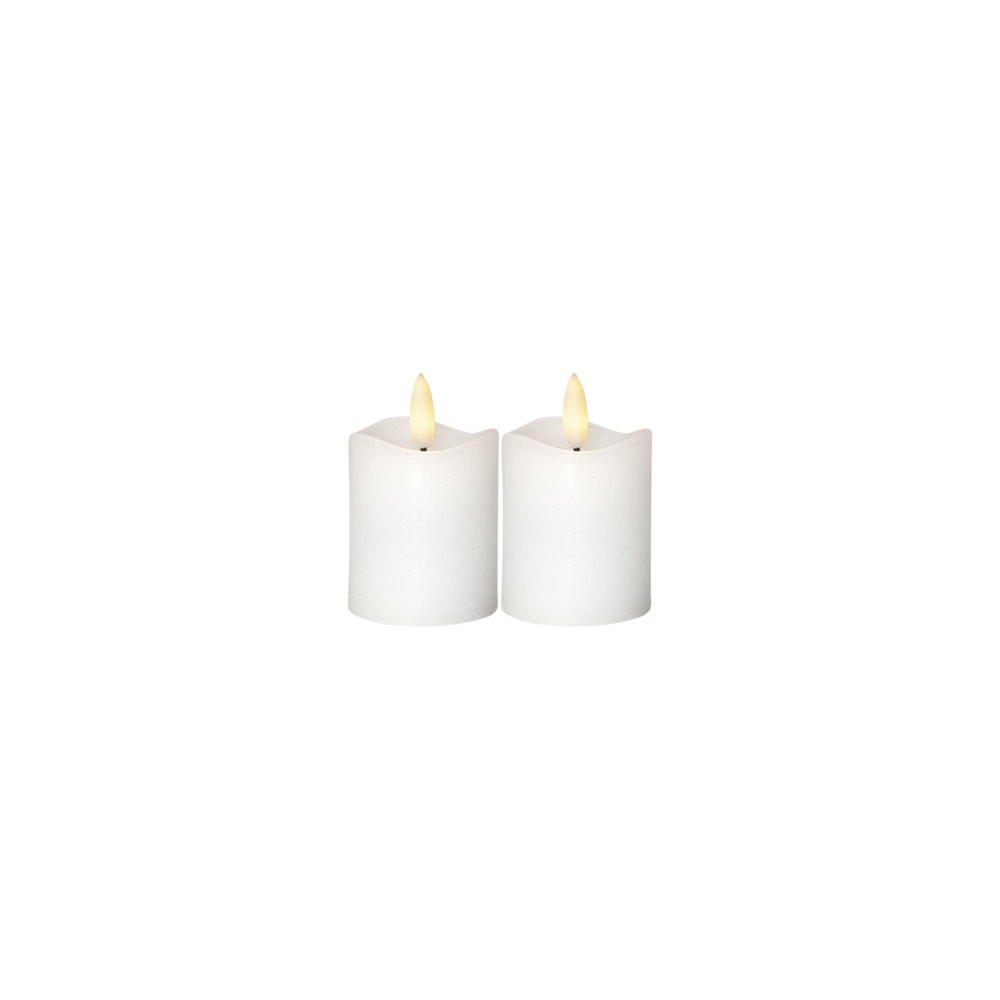Eglo 411506 "FLAMME" 7,5 Cm Yüksekliğindeled Balmumu Plastik Beyaz 2'Li Set
