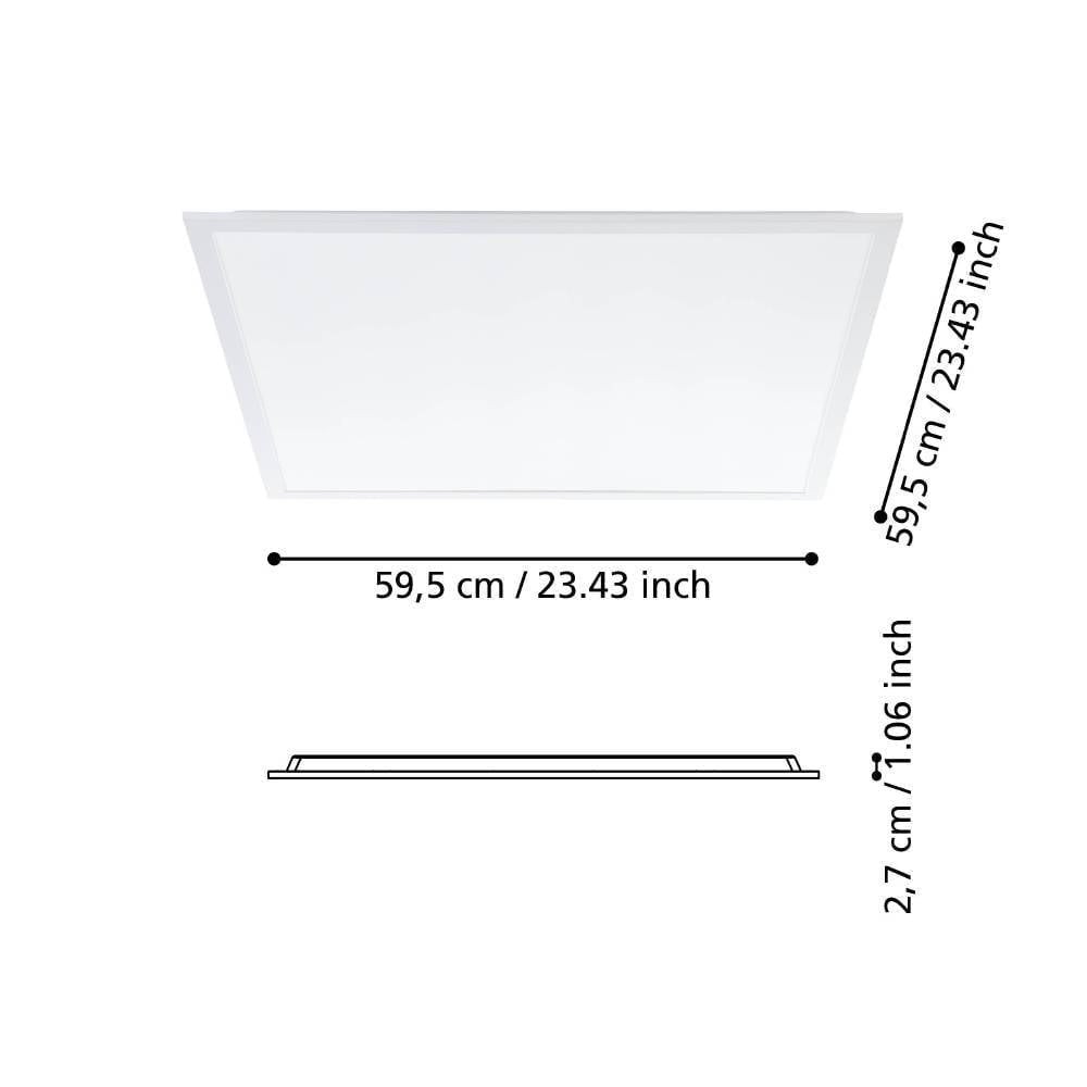Eglo 900937 "RABASSA" 59,5 Cm Uzunluğunda 59,5 Cm Genişliğinde Alüminyum Beyaz Led Panel