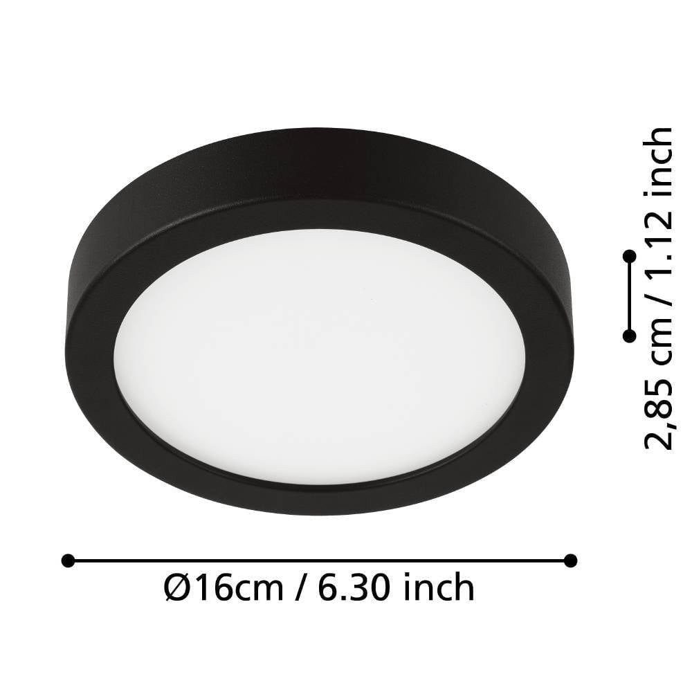 Eglo 900637 "FUEVA 5" 16 Cm Çapında Çelik Siyah Tavan Armatürü Ip44