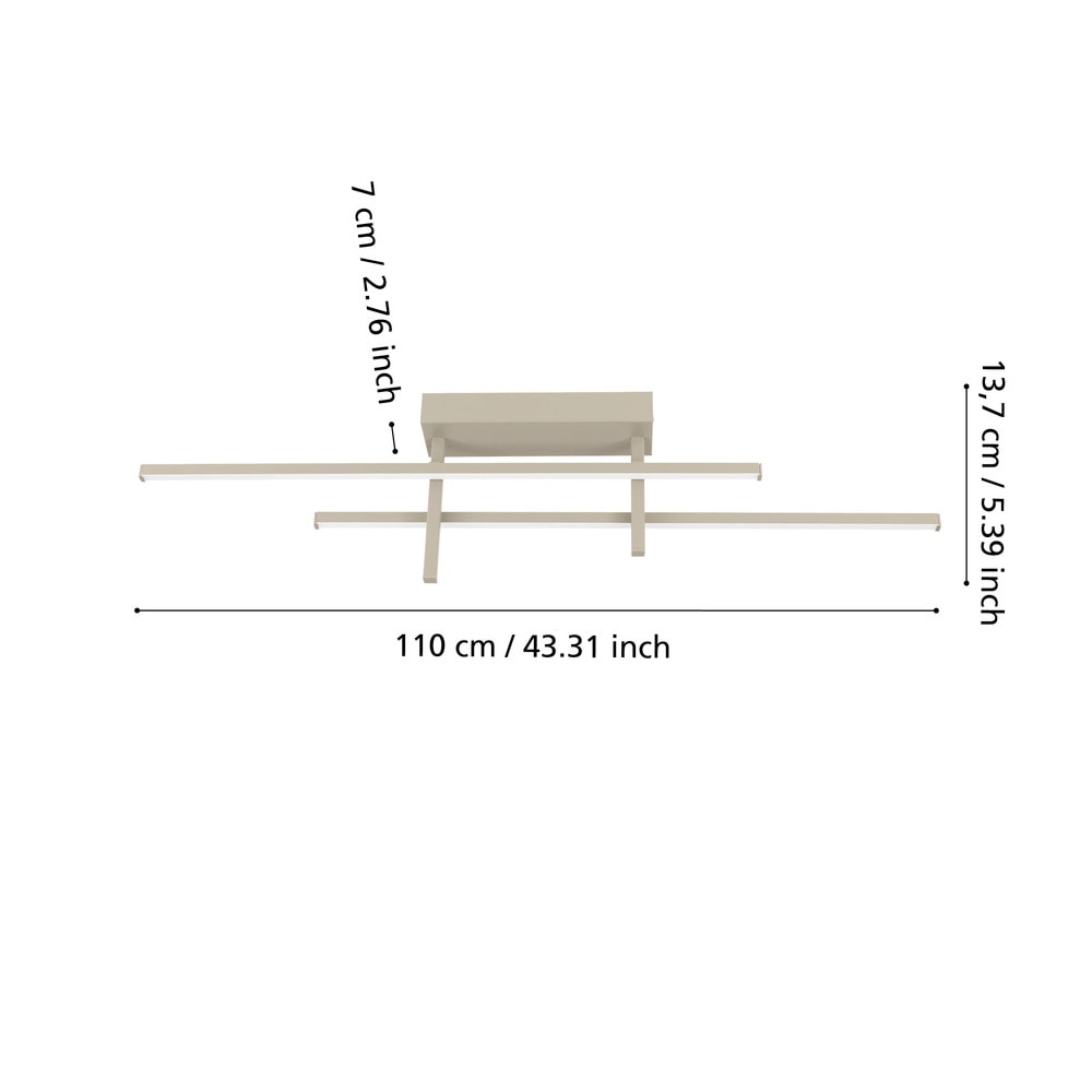 Eglo 901886 "TREPILIANO" 110 Cm Uzunluğunda Kum Rengi Alüminyum Çelik Tavan Armatürü