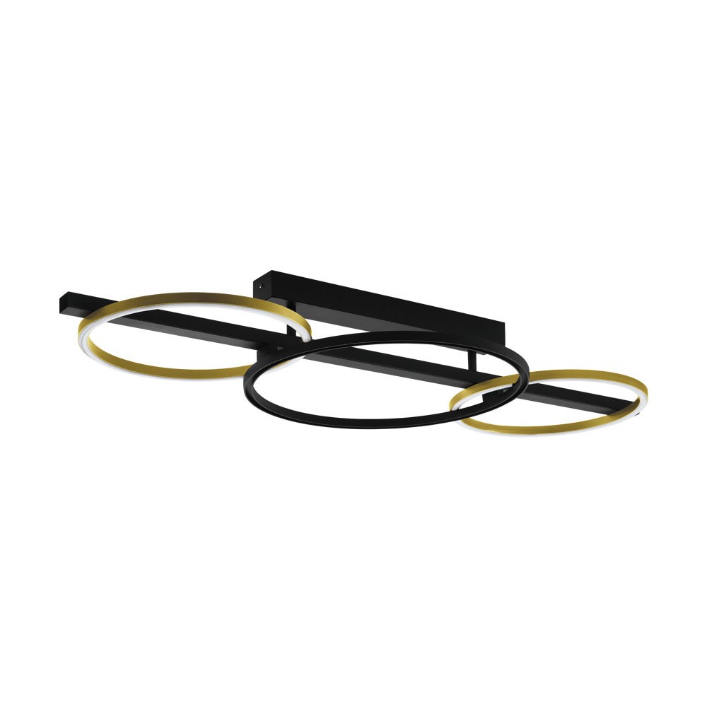 Eglo 390086 "LANACERA" 96,5 Cm Uzunluğunda Çelik, Alüminyum Siyah, Gold Tavan Armatürü
