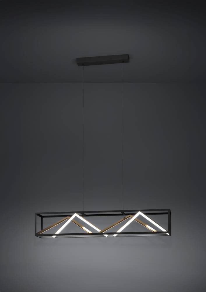 Eglo 390417 "PENELA" 150 Cm Yüksekliğinde Alüminyum, Çelik Siyah, Gold Sarkıt Avize