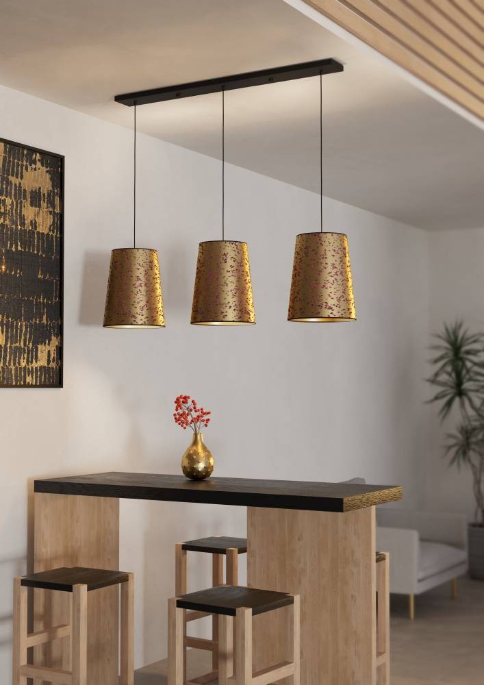 Eglo 390293 "CASTUERA" 150 Cm Yüksekliğinde Çelik Siyah Sarkıt Avize