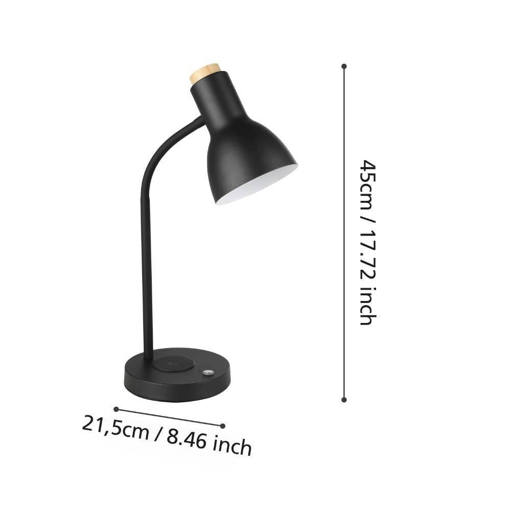 Eglo 900628 "VERADAL-QI" 45 Cm Yüksekliğinde Dokunmatik Çelik, Ahşap Masa Lambası
