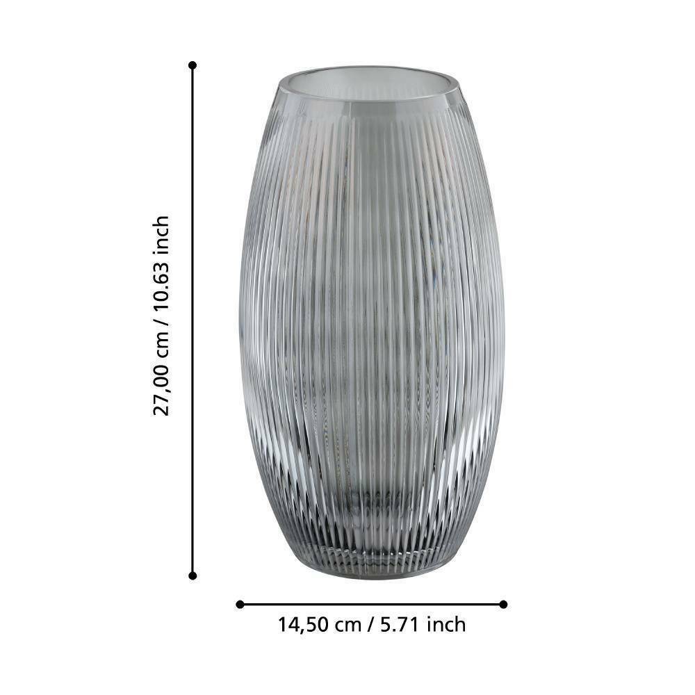 Eglo 421229 "AMBALABE" 27 Cm Yüksekliğinde Gri Cam Vazo