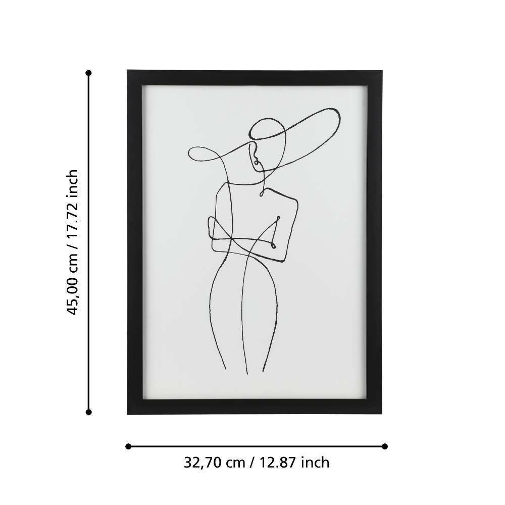 Eglo 423025 "ROBERVAL" 45 Cm Yüksekliğinde 32,7 Cm Uzunluğunda Dekoratif Duvar Tablo Resim