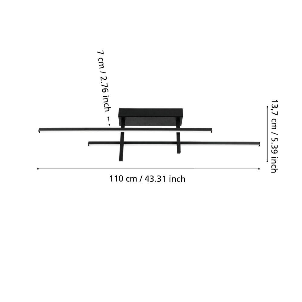 Eglo 901884 "TREPILIANO" 110 Cm Uzunluğunda Siyah Alüminyum Çelik Tavan Armatürü