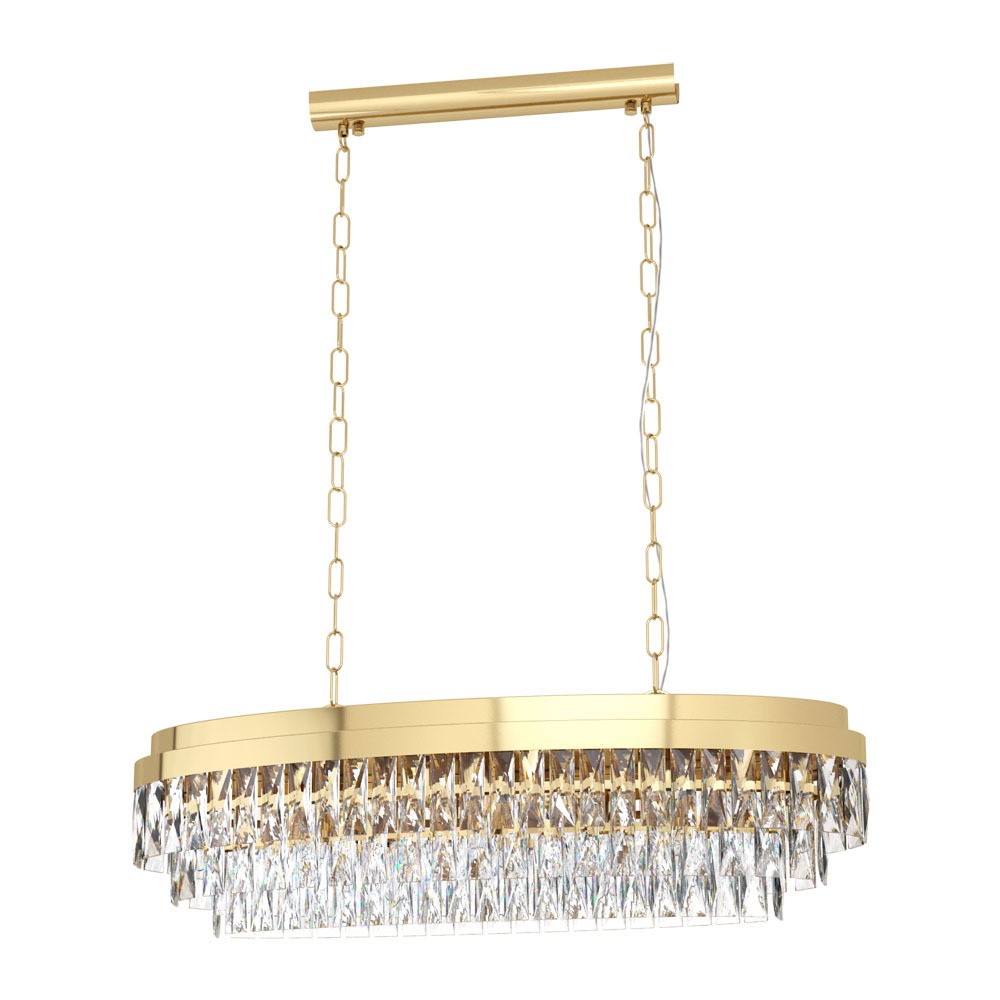Eglo 39462 "VALPARAISO" 110 Cm Yüksekliğinde Çelik Gold Sarkıt Avize