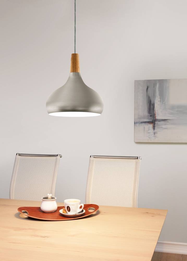 Eglo 901181 "SABINAR" 28 Cm Çapında Çelik Fırçalanmış Gümüş Sarkıt Avize