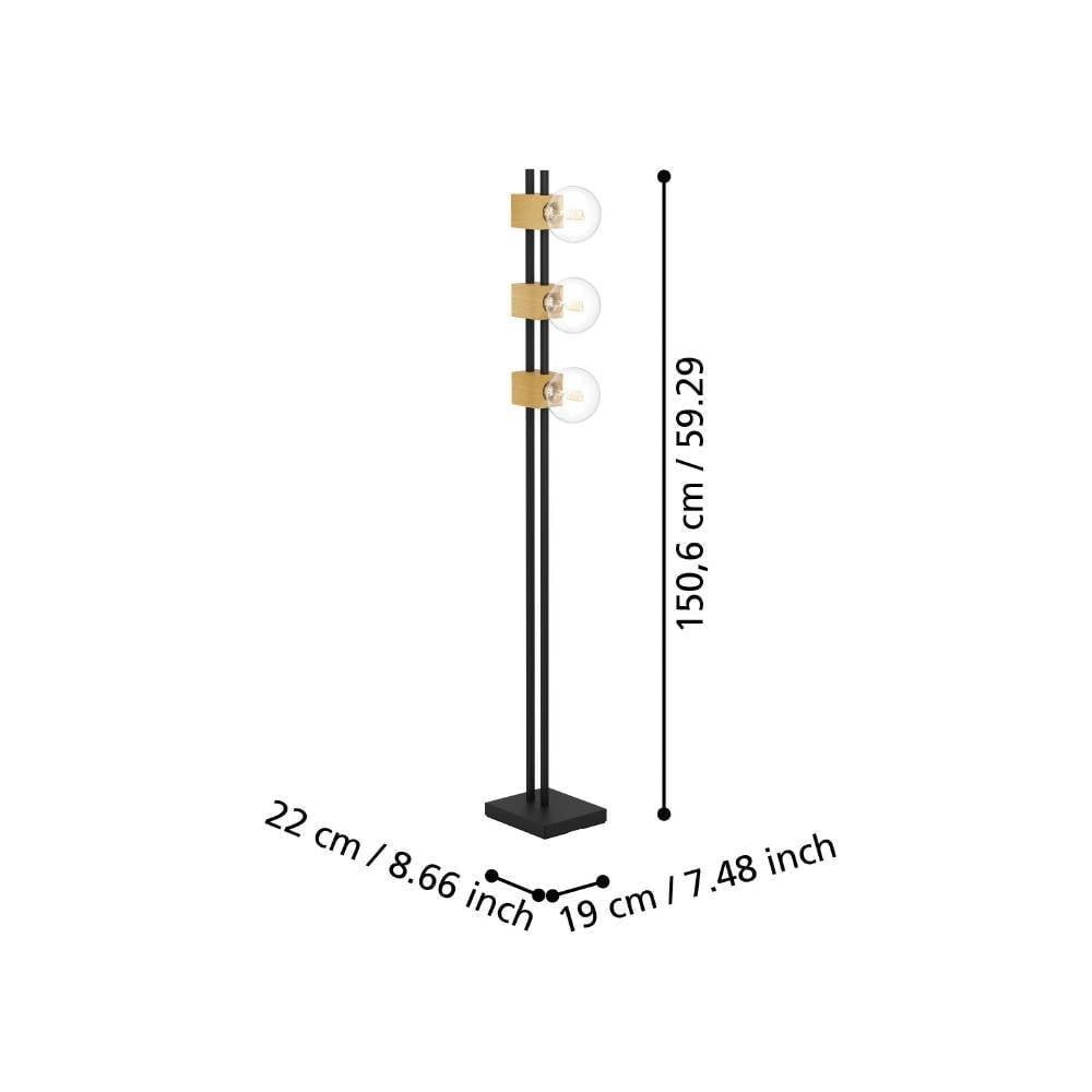 Eglo 390194 "LEVANTARA" 150,5 Cm Yüksekliğinde Çelik, Ahşap Köşe Lambası Lambader