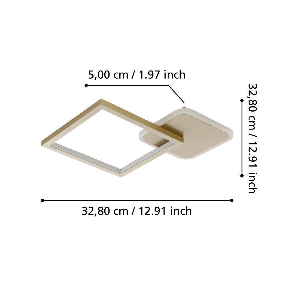 Eglo 900424 "GAFARES" 33 Cm Uzunluğunda Alüminyum, Çelik Gold, Beyaz Tavan Armatürü