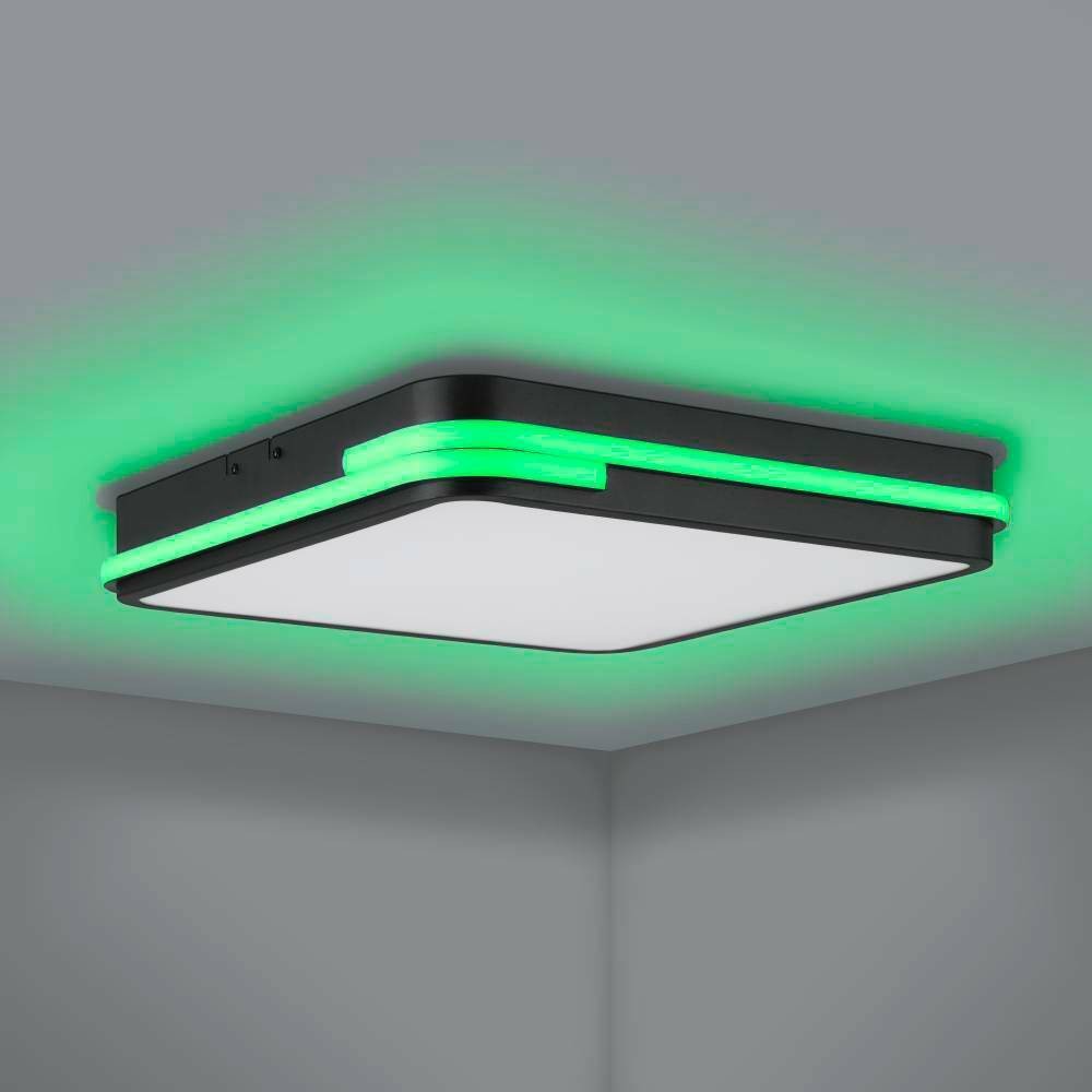 Eglo 900477 "GENOVESE-Z" 47 Cm Uzunluğunda Alüminyum, Çelik Siyah Tavan Armatürü RGB