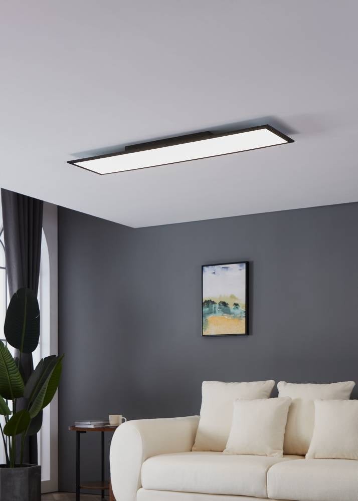 Eglo 900821 "SALOBRENA 1" 120 Cm Uzunluğunda 30 Cm Genişliğinde Alüminyum, Çelik Siyah Led Panel
