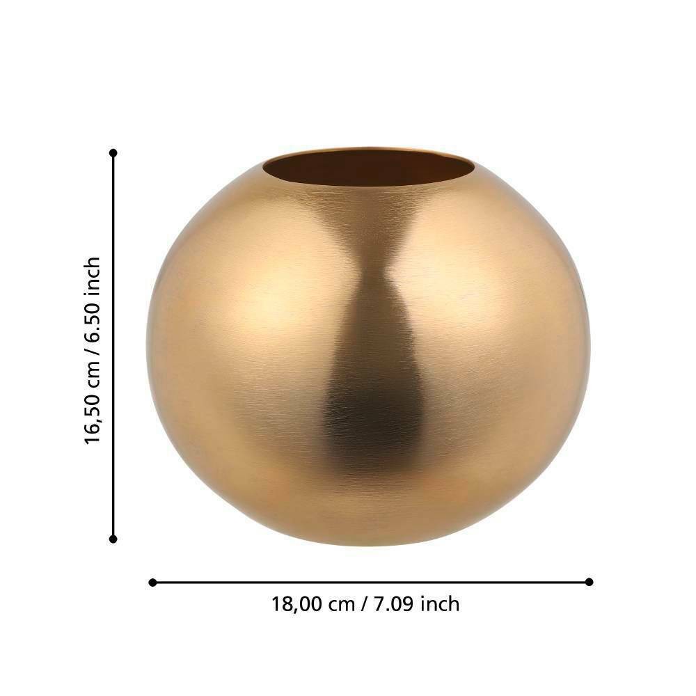 Eglo 421049 "ABUCAY" 16,5 Cm Yüksekliğinde Fırçalanmış Pirinç Metal Vazo