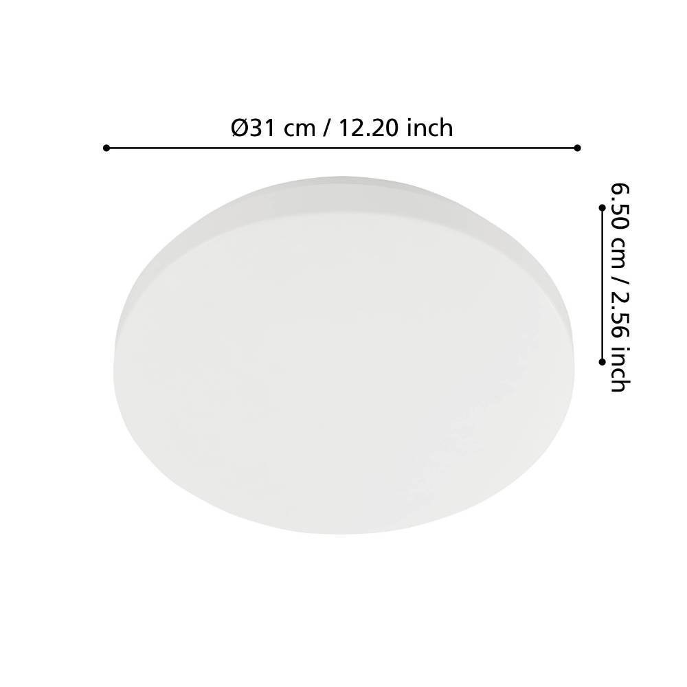 Eglo 901527 "APPRODO" 31 Cm Çapında Çelik Beyaz Sensörlü Duvar Tavan Armatürü Ip54