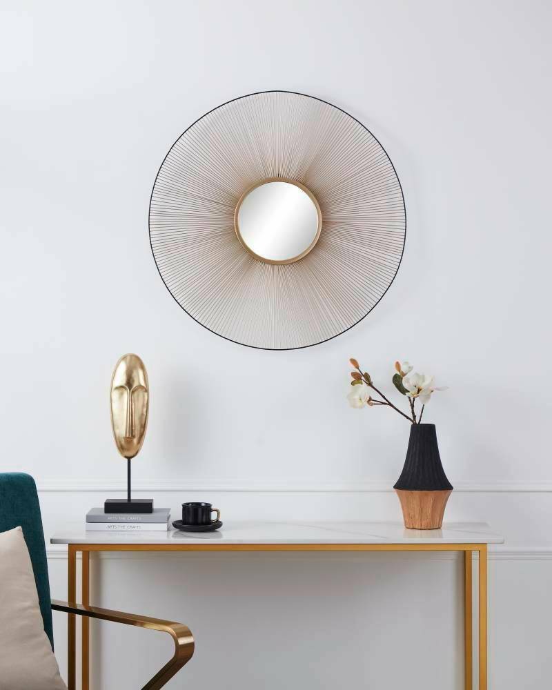 Eglo 425033 "ESASHI" 75,5 Cm Çapında Dekoratif Siyah Gold Çelik Ayna