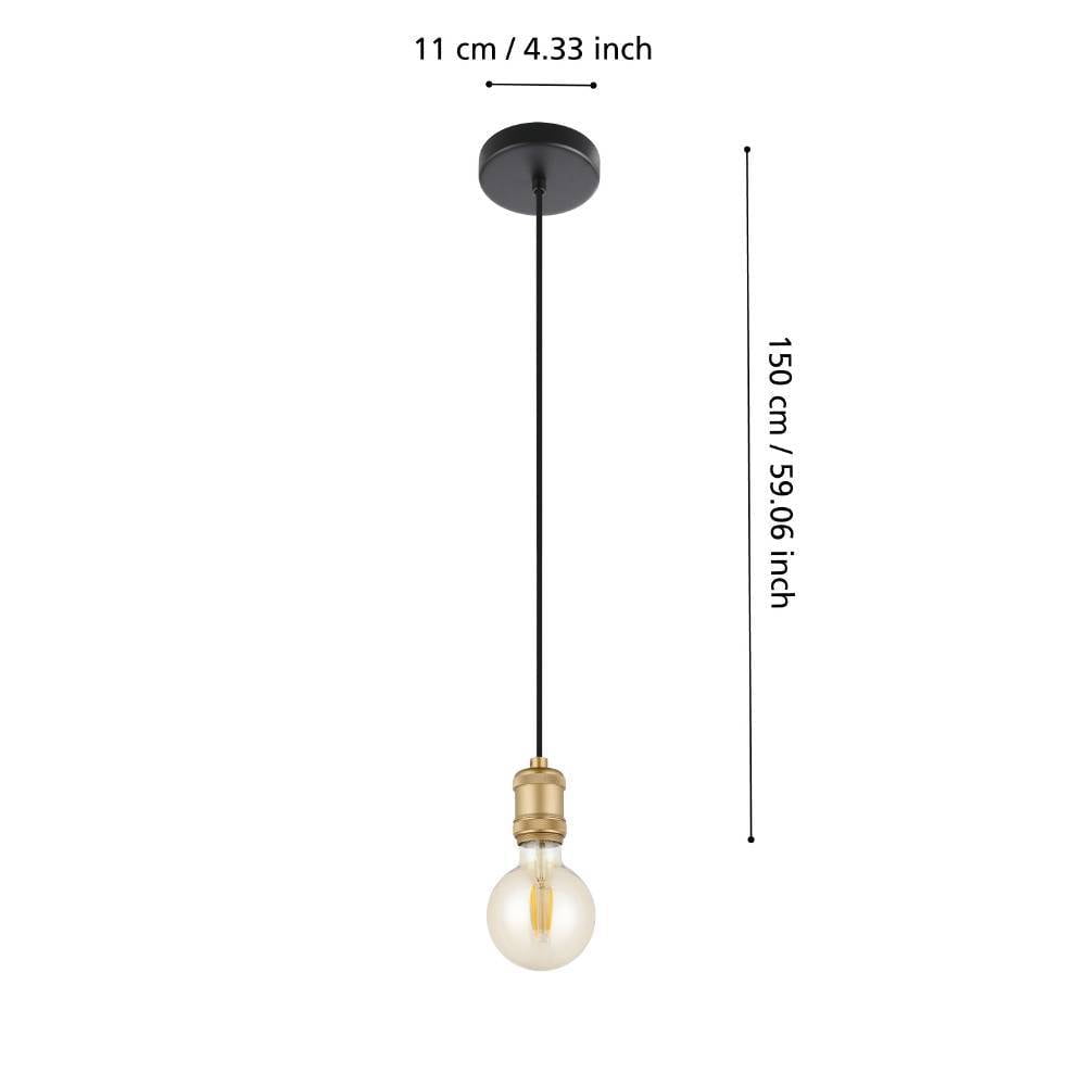 Eglo 43803 "YORTH" 150 Cm Yüksekliğinde Çelik Siyah, Fırçalanmış Sarkıt Avize