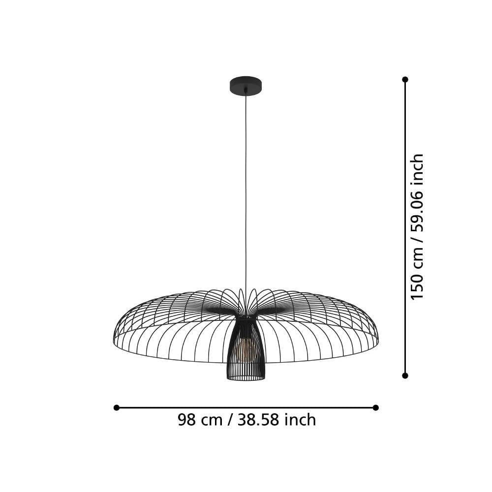 Eglo 390217 "CHAMPERICO" 98,5 Cm Çapında Çelik Siyah Sarkıt Avize