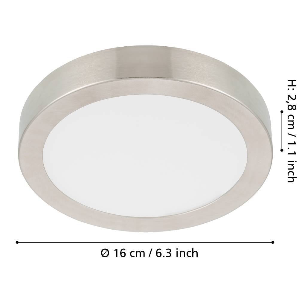 Eglo 900583 "FUEVA 5" 16 Cm Çapında Çelik Nikel Mat Tavan Armatürü