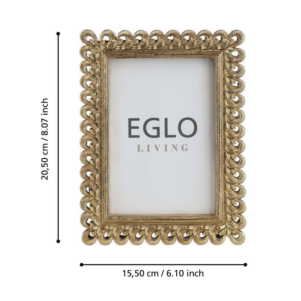 Eglo 423143 "ESASHI" 20,5 Cm Yüksekliğinde 15,5 Cm Uzunluğunda Plastik, Cam Gold Resim Çerçevesi