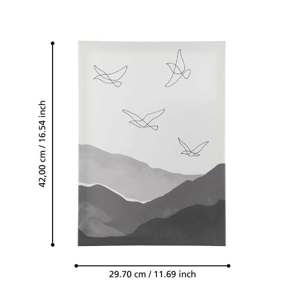 Eglo 423029 "Alamınos" Beyaz Gri Ahşap 42X29,7cm Dekoratif Resim