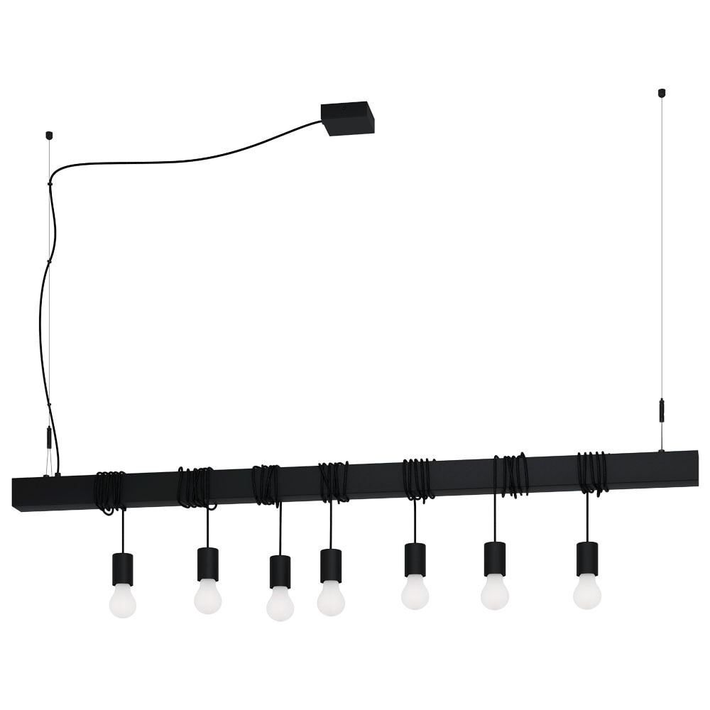 Eglo 39938 "TOWNSHEND-B" 200 Cm Yüksekliğinde Çelik Siyah Sarkıt Avize