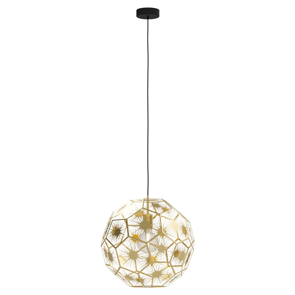 Eglo 39755 "SKOURA" 41 Cm Çapında Çelik Siyah, Pirinç Sarkıt Avize