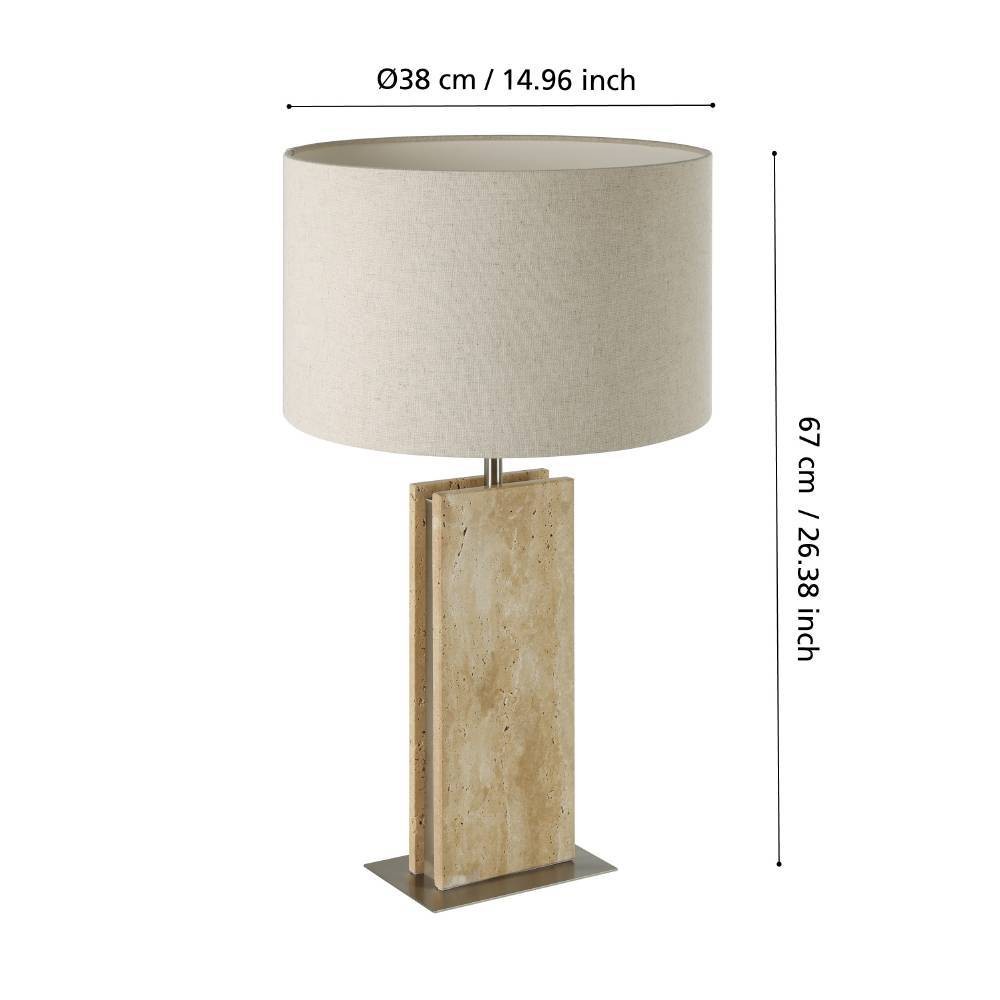 Eglo 390408 "BELESAR" 67 Cm Yüksekliğinde Çelik, Taş Masa Lambası