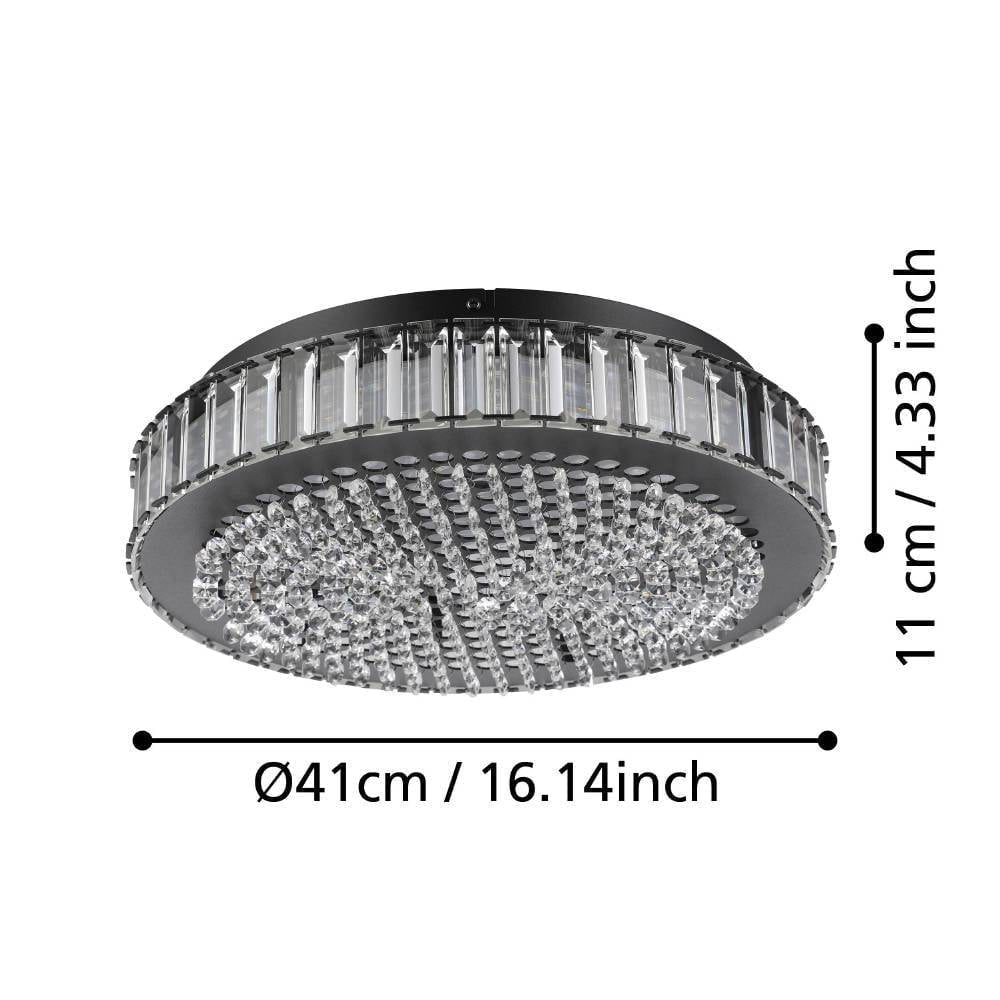 Eglo 390248 "BALPARDA" 41 Cm Çapında Çelik Siyah Tavan Armatürü