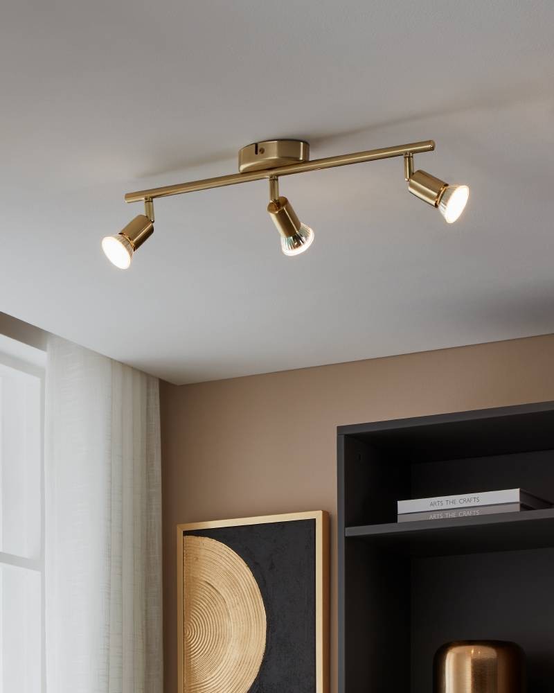 Eglo 33186 "BUZZ-LED" 3X2,8W Çelik Fırçalanmış Pirinç Sıva Üstü Spot