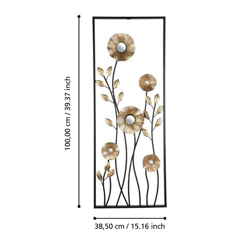 Eglo 426015 "NUMAZU" 100Cm Yüksekliğinde Pirinç Siyah Metal Duvar Dekorasyonu