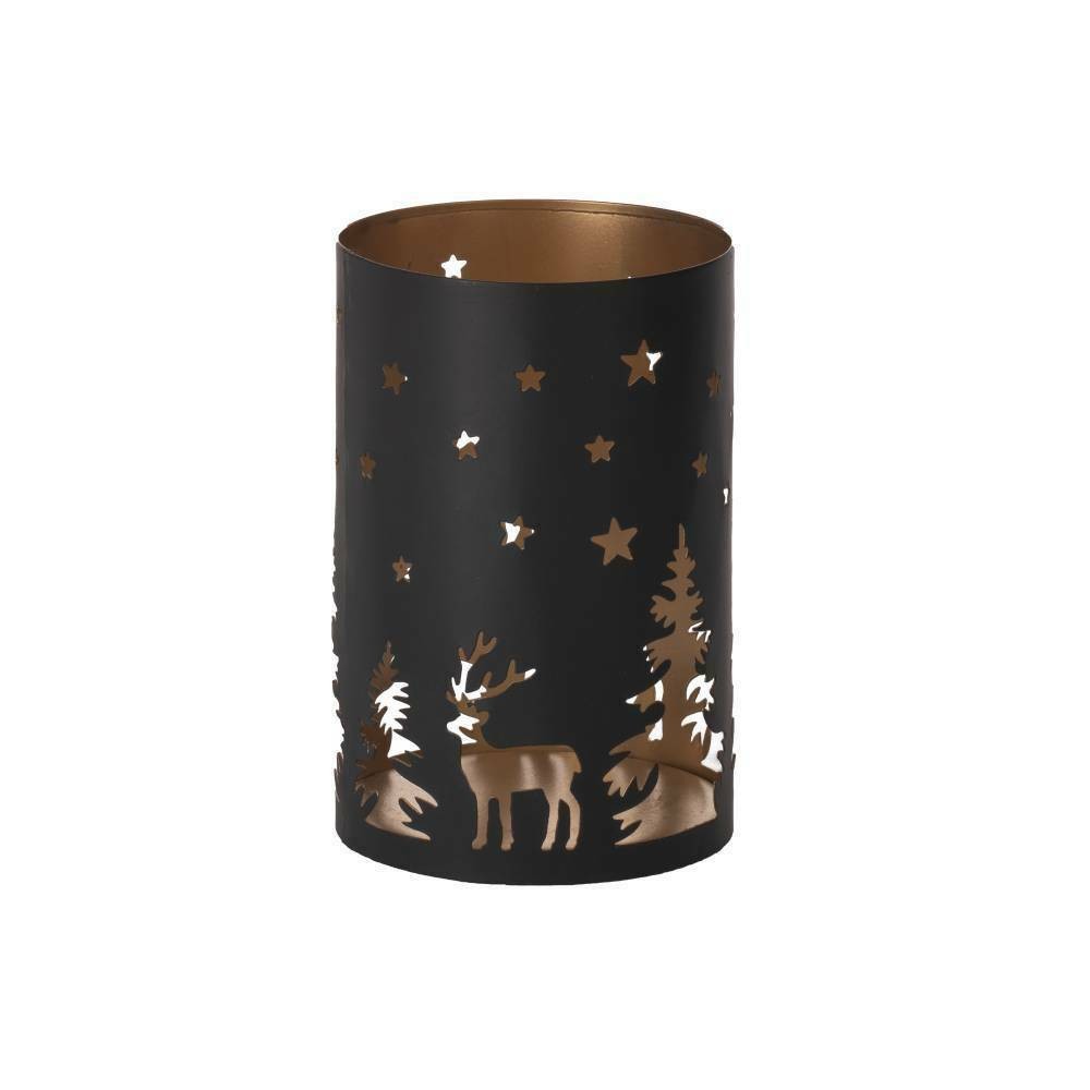 Eglo 422061 "LUGAIT" 15 Cm Yüksekliğinde Siyah Gold Metal Dekoratif Mumluk