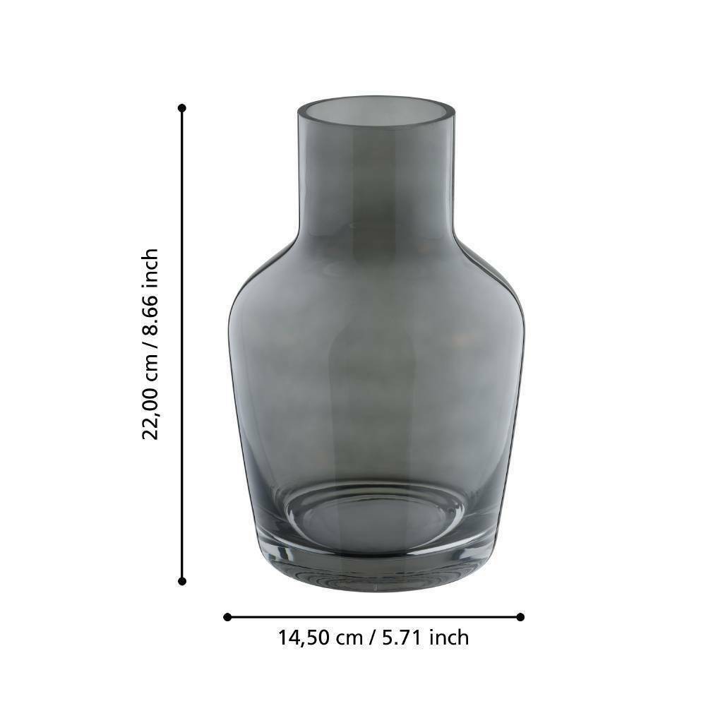 Eglo 421222 "SIRANANA" 22 Cm Yüksekliğinde Gri Cam Vazo