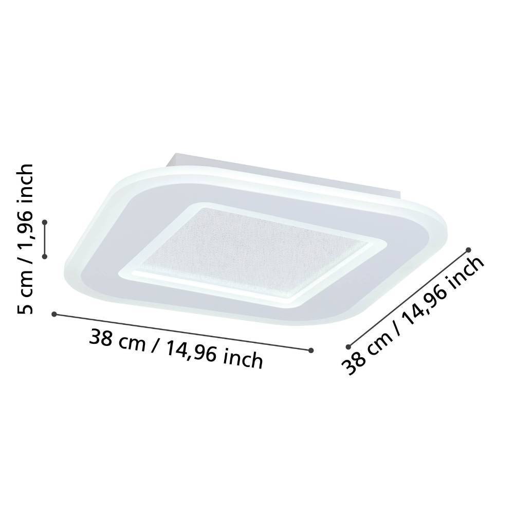 Eglo 901234 "MACCHIONI" 38 Cm Uzunluğunda Çelik, Plastik Beyaz Tavan Armatürü