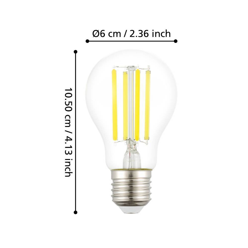 Eglo 110331 E27-Led-A60 Ampul 1X4,9W Şeffaf 3000K 1055 Lümen