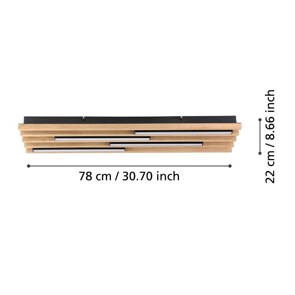 Eglo 390428 "MARREIRA" 78 Cm Uzunluğunda Çelik Siyah Duvar Tavan Armatürü