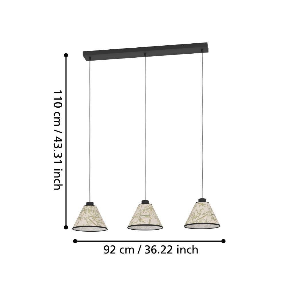 Eglo 43943 "OXPARK" 110 Cm Yüksekliğinde Çelik Siyah Sarkıt Avize