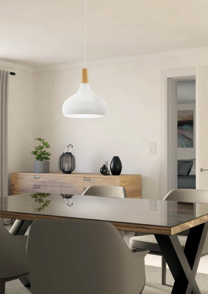 Eglo 96982 "SABINAR" 110 Cm Yüksekliğinde 28 Cm Çapında Çelik Sarkıt Avize